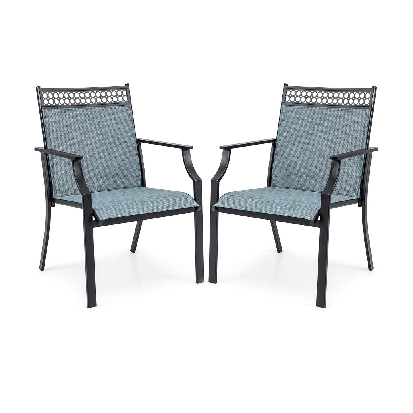 Patio Chairs Set of 2 with All Weather Breathable Fabric