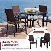 Patio Dining Chairs Set of 2/4/6 Stackable Outdoor Armchairs-Set of 2
