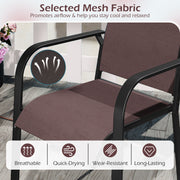 Patio Dining Chairs Set of 2/4/6 Stackable Outdoor Armchairs-Set of 4