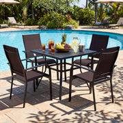 Patio Dining Chairs Set of 2/4/6 Stackable Outdoor Armchairs-Set of 4
