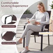 Patio Dining Chairs Set of 2/4/6 Stackable Outdoor Armchairs-Set of 6