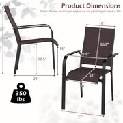 Patio Dining Chairs Set of 2/4/6 Stackable Outdoor Armchairs-Set of 6