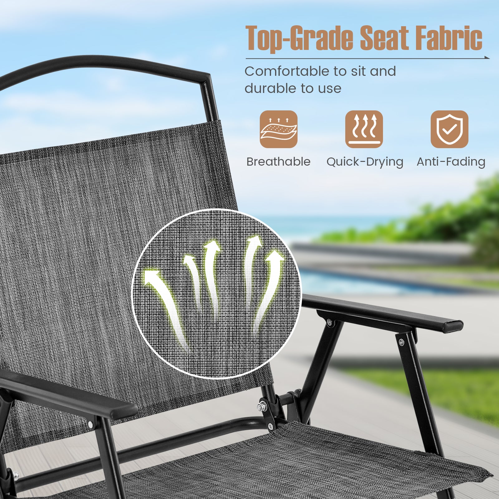 Patio Dining Set for 4 with Umbrella Hole-Gray
