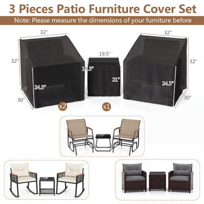 Waterproof Patio Furniture Covers for 3-Piece Bistro Set