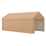 10 x 20 Feet Portable Garage Tent Carport with Galvanized Steel Frame-with Sidewall - With Sidewall