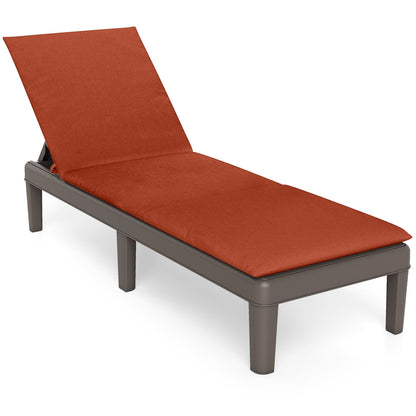 Patio Lounge Outdoor Recliner Chair with Cushion 3-Position Adjustable Backrest-Gray - Orange