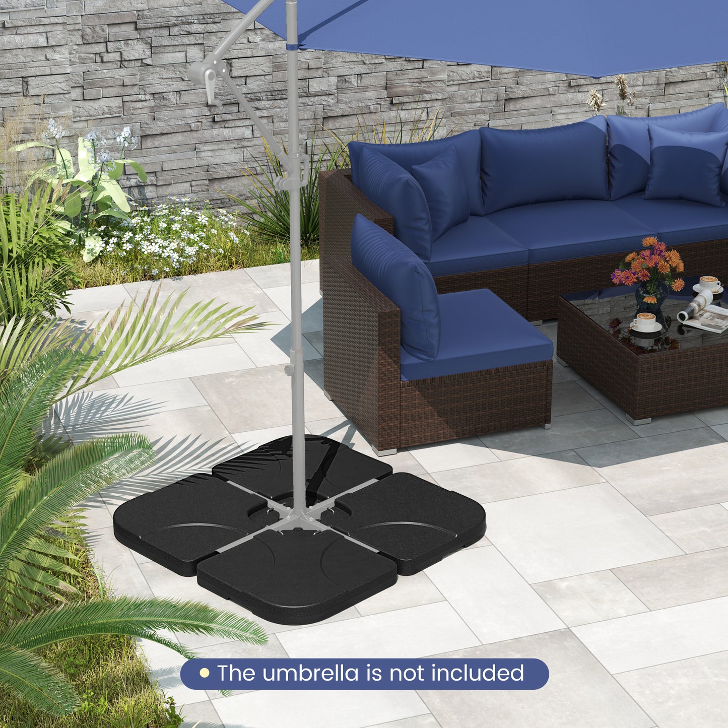 20 Inch Patio Offset Water Filled Plate Umbrella Base Sand