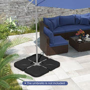 20 Inch Patio Offset Water Filled Plate Umbrella Base Sand-Black