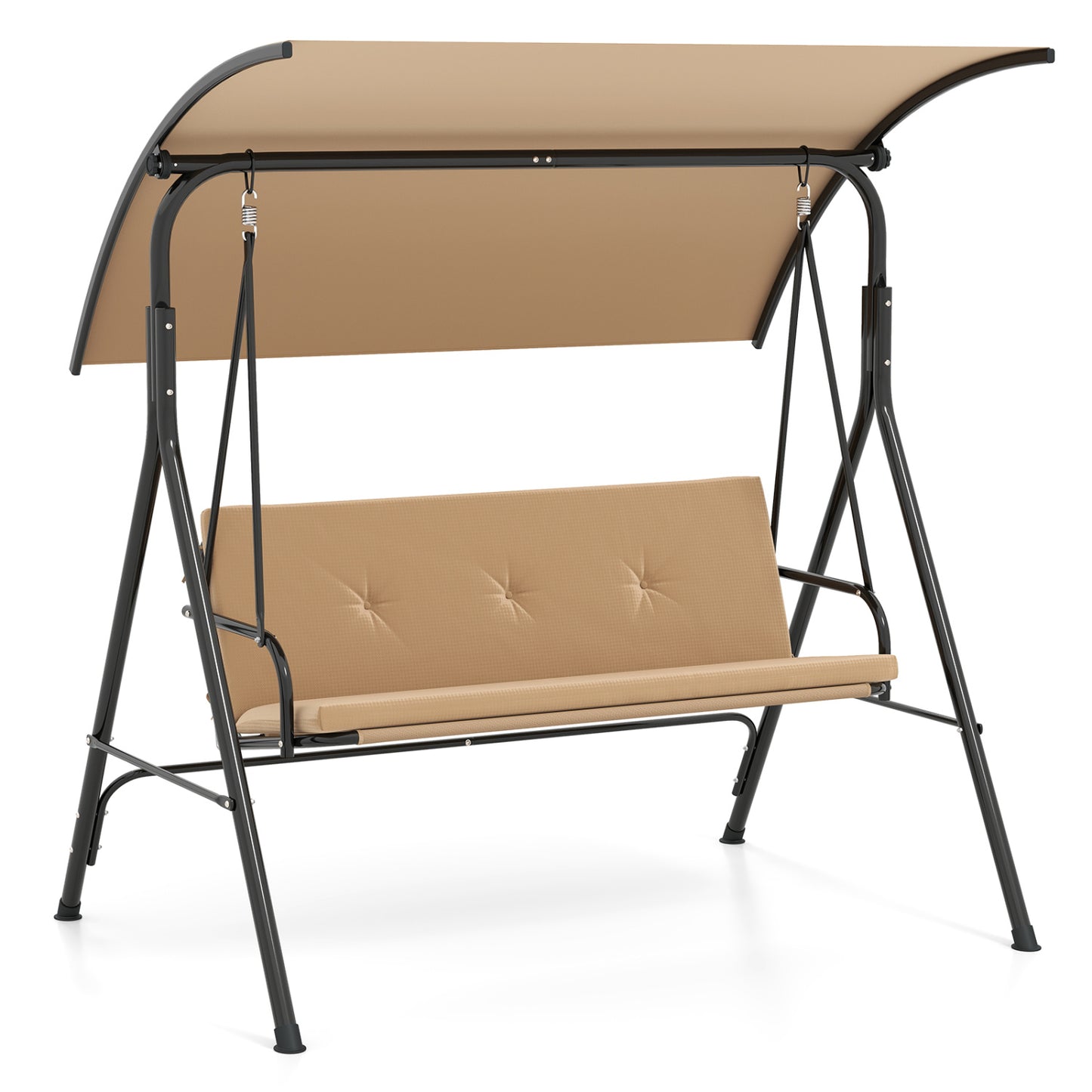 2-Person Patio Swing Chair with Adjustable Canopy