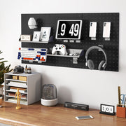 Wall-Mounted Pegboard Kit with 3 Pegboards for Garage Workshop-Black