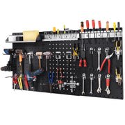 Wall-Mounted Pegboard Kit with 3 Pegboards for Garage Workshop-Black