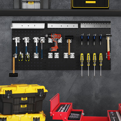 Wall-Mounted Pegboard Kit with 3 Pegboards for Garage Workshop