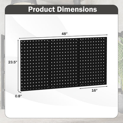 Wall-Mounted Pegboard Kit with 3 Pegboards for Garage Workshop