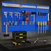 Wall-Mounted Pegboard Kit with 3 Pegboards for Garage Workshop-Navy