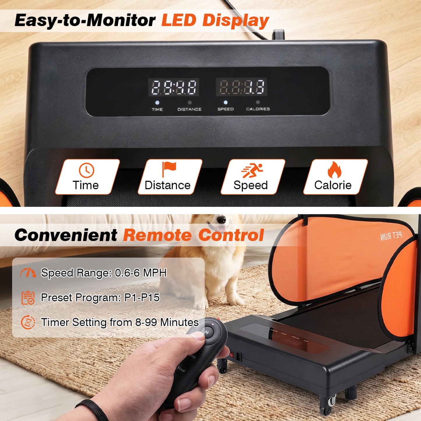 Dog Treadmill with LED Display & Adjustable Speed