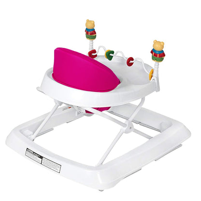 Adjustable Height Removable Folding Portable Baby Walker-Blue - Pink