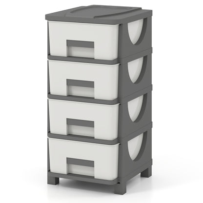 Plastic Storage Organizer with Compact Drawer Cabinet Side Table for Bedroom