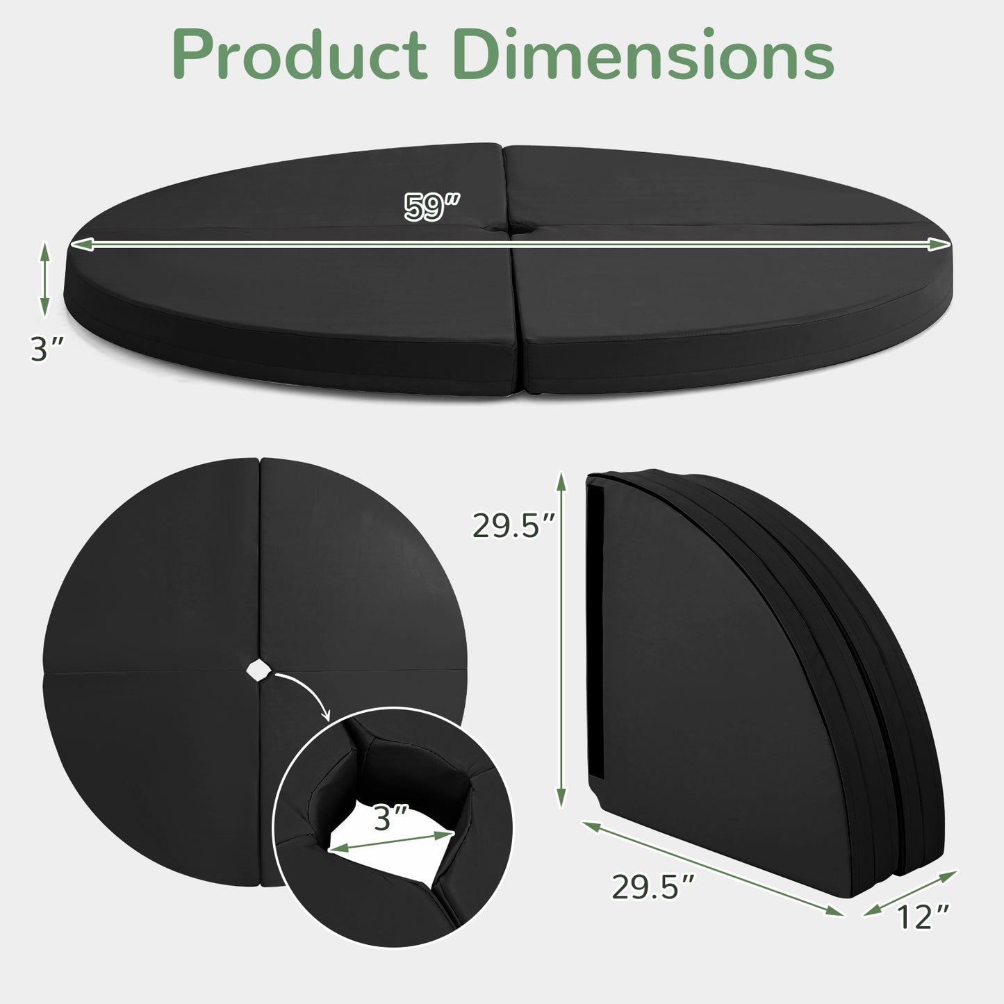 Pole Dance Crash Mat Round Portable Yoga Mat with EPE Foam