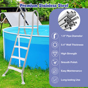 75.6" Above Ground Pool Ladder A-Frame Swimming Pool 4-Step Ladder for Up to 55" Pool Wall Height