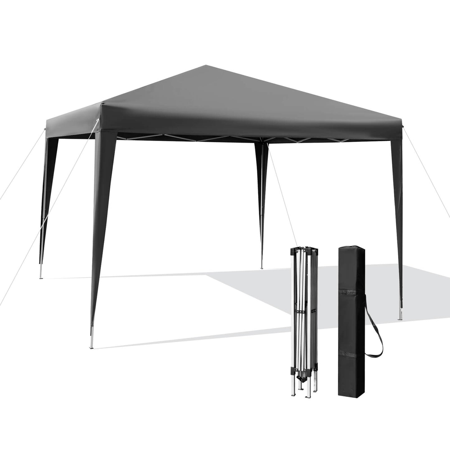 10 x 10 Feet Outdoor Pop-up Patio Canopy for Beach and Camp-Blue - Gray