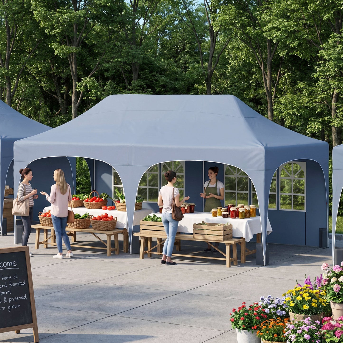 Pop Up Canopy Tent 10x20 ft with 6 Removable Sidewalls