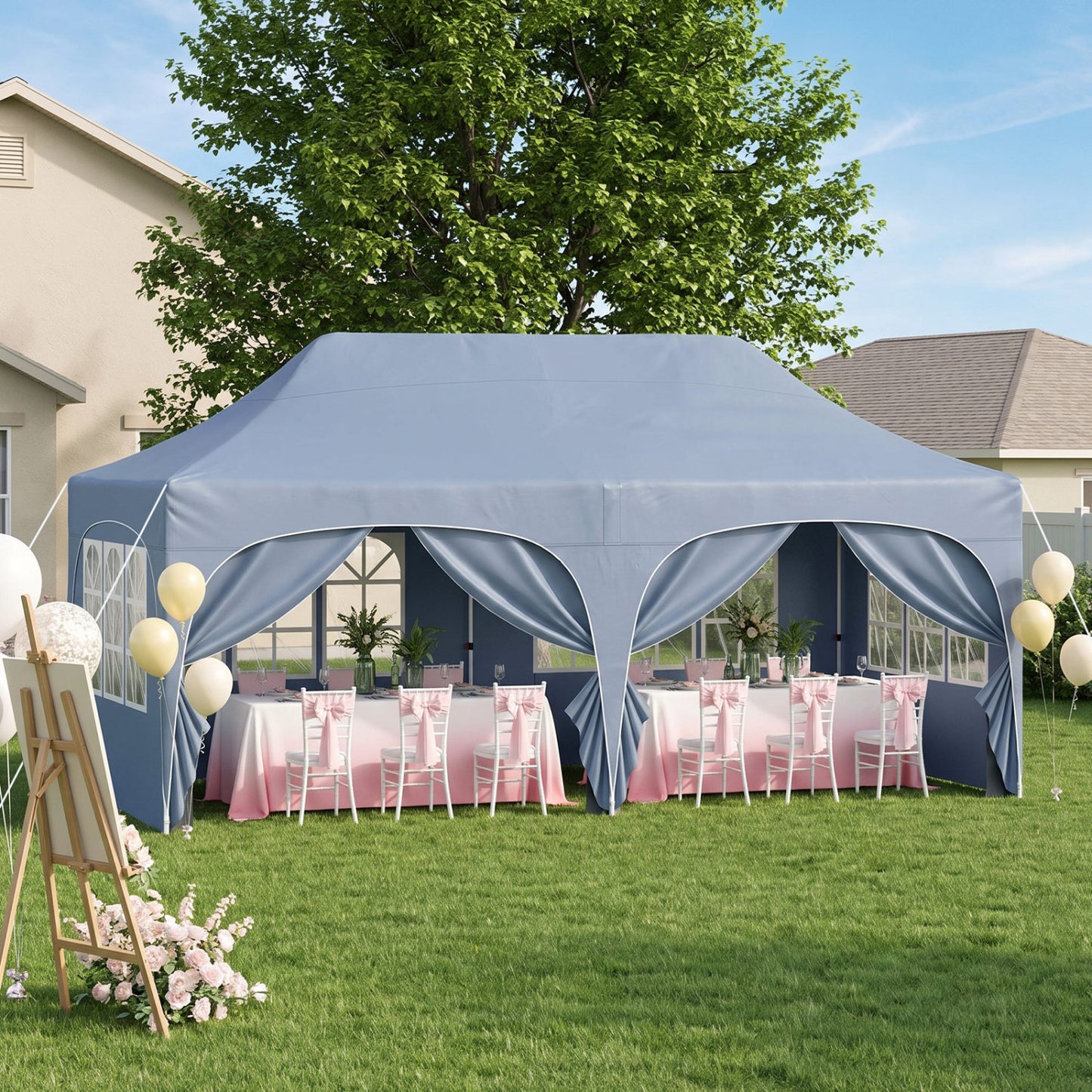 Pop Up Canopy Tent 10x20 ft with 6 Removable Sidewalls