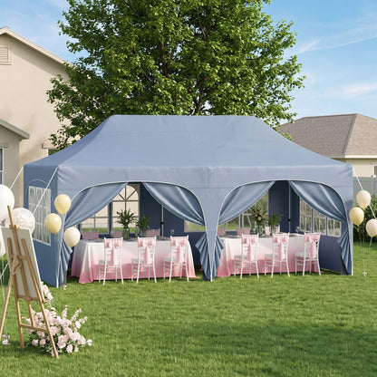 Pop Up Canopy Tent 10x20 ft with 6 Removable Sidewalls