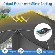 10 X 10 FT Pop up Canopy Tent with 4 Removable Sidewall-Gray