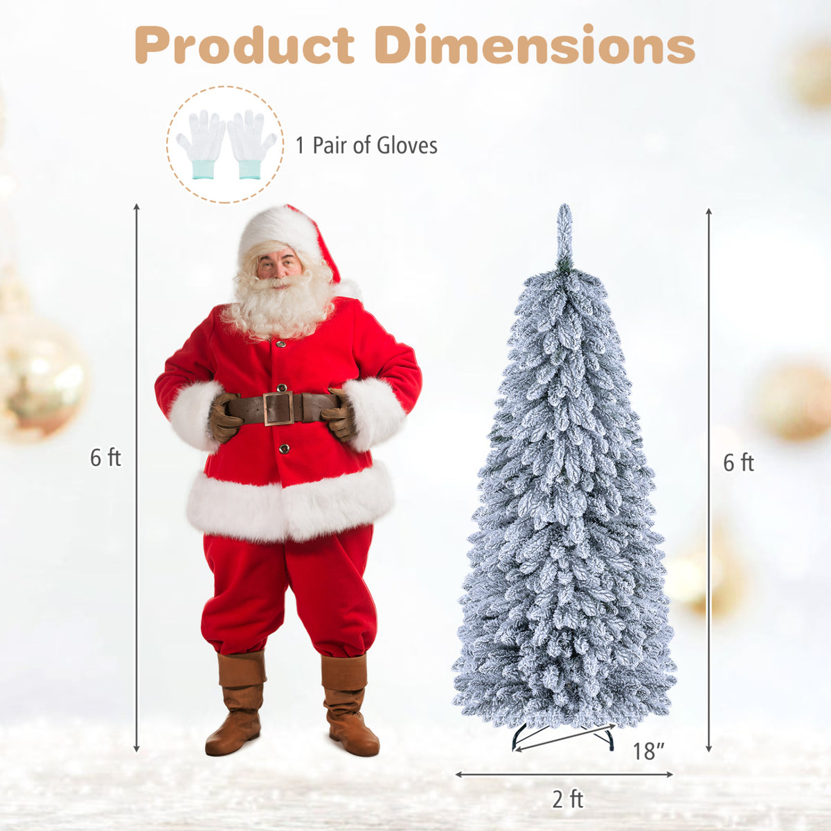 Pop up Christmas Tree with Snowy Branch Tips and Folding Metal Stand for Party