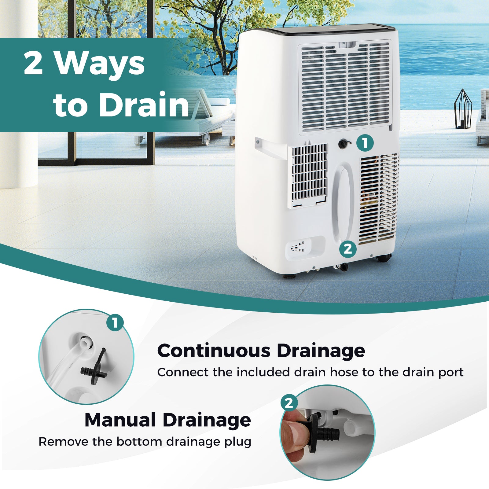 14000 BTU Portable Air Conditioner with Heat and Smart WiFi