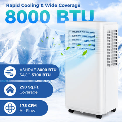 8000 BTU Portable Air Conditioner with Dehumidifier