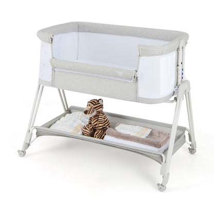 Baby Portable Bedside Sleeper with 7 Adjustable Heights-Gray - Gray
