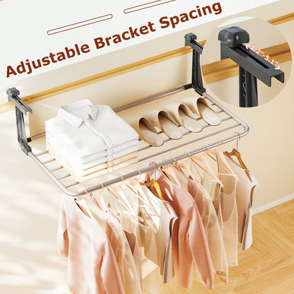 Portable Clothes Drying Rack Aluminum Towel Rack with Adjustable and Foldable Brackets