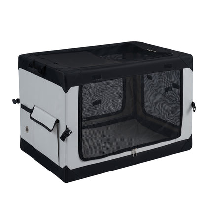 Collapsible Soft Dog Crate with 4 Mesh Doors - Large
