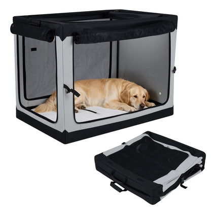Collapsible Soft Dog Crate with 4 Mesh Doors - Large