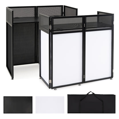 Portable DJ Booth with Adjustable Feet and Detachable Tabletop