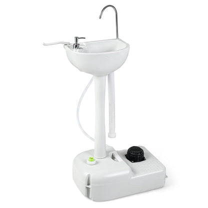 Portable Camping Sink with 4.5 Gallon Tank and Foot Pump