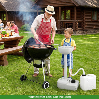 Portable Camping Sink with 4.5 Gallon Tank and Foot Pump
