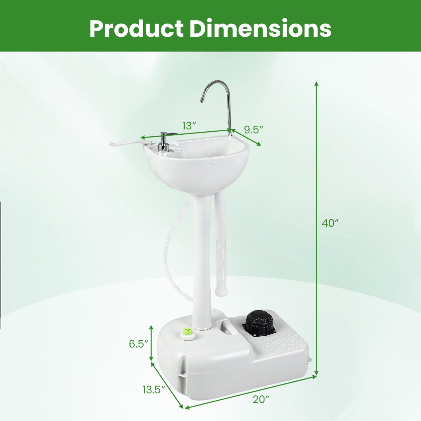 Portable Camping Sink with 4.5 Gallon Tank and Foot Pump