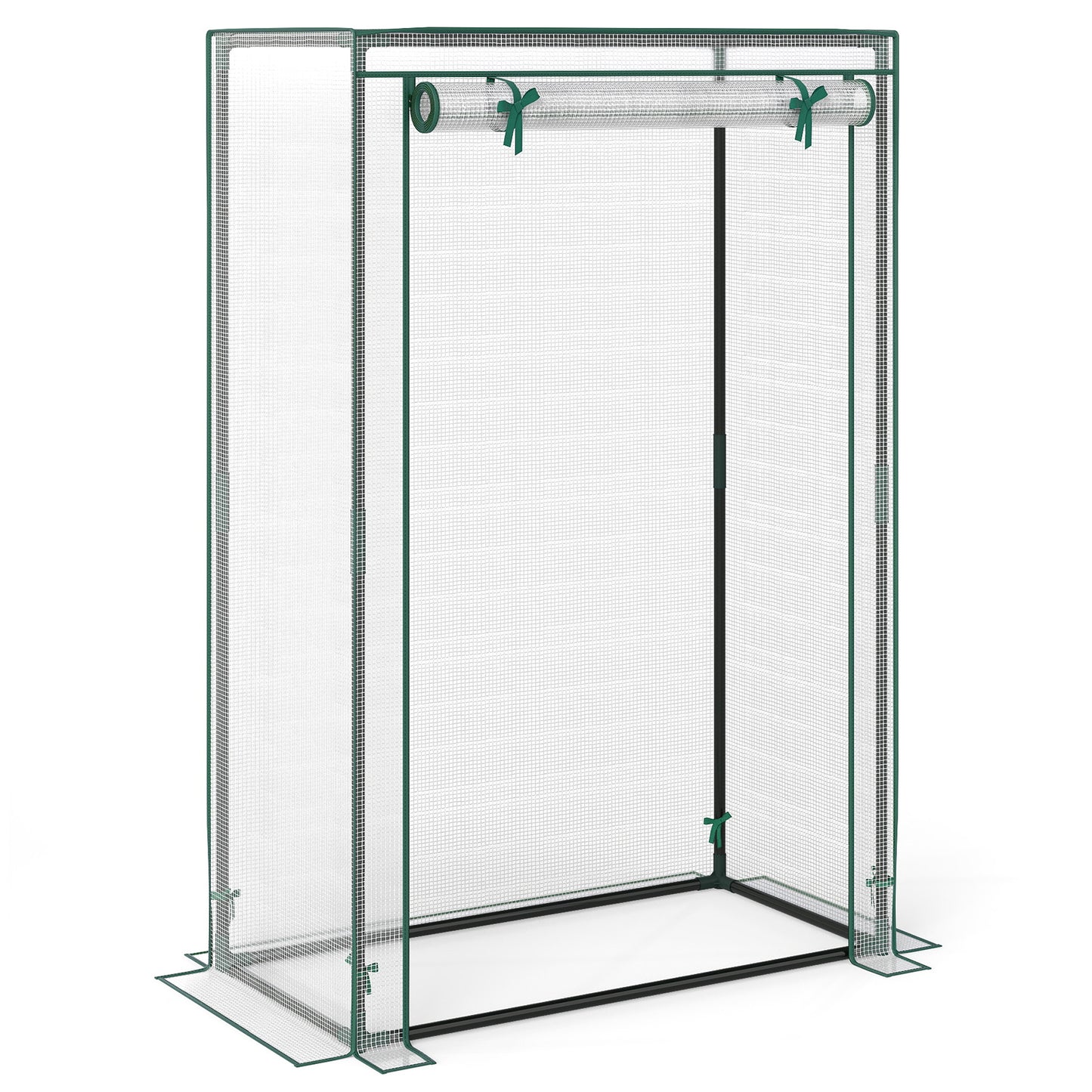 Portable Mini Greenhouse with Roll-Up Zippered Door-White