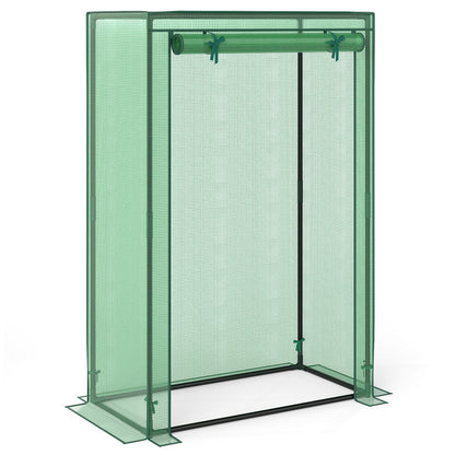 Portable Mini Greenhouse with Roll-Up Zippered Door-Green