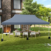 10 X 20 FT Pop up Canopy Tent Foldable Portable Outdoor Gazebo with Carry Bag-Gray