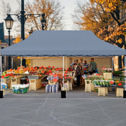 10 X 20 FT Pop up Canopy Tent Foldable Portable Outdoor Gazebo with Carry Bag-Gray
