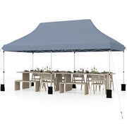10 X 20 FT Pop up Canopy Tent Foldable Portable Outdoor Gazebo with Carry Bag-Gray