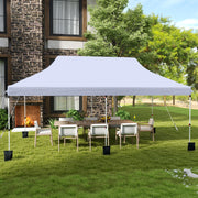 10 X 20 FT Pop up Canopy Tent Foldable Portable Outdoor Gazebo with Carry Bag-White