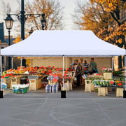 10 X 20 FT Pop up Canopy Tent Foldable Portable Outdoor Gazebo with Carry Bag-White