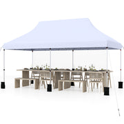10 X 20 FT Pop up Canopy Tent Foldable Portable Outdoor Gazebo with Carry Bag-White