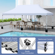10 X 20 FT Pop up Canopy Tent Foldable Portable Outdoor Gazebo with Carry Bag-White