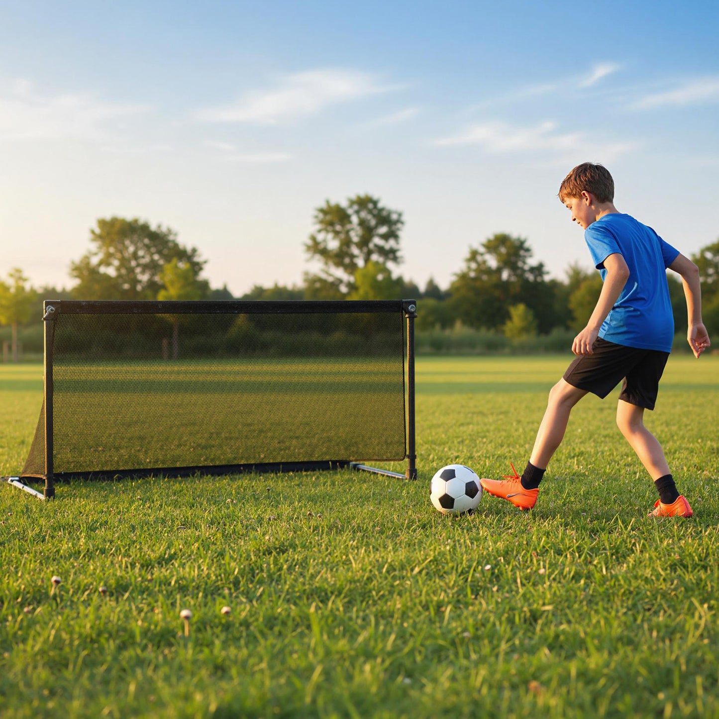Portable POP Up Toddler Soccer Net with Metal Frame-L