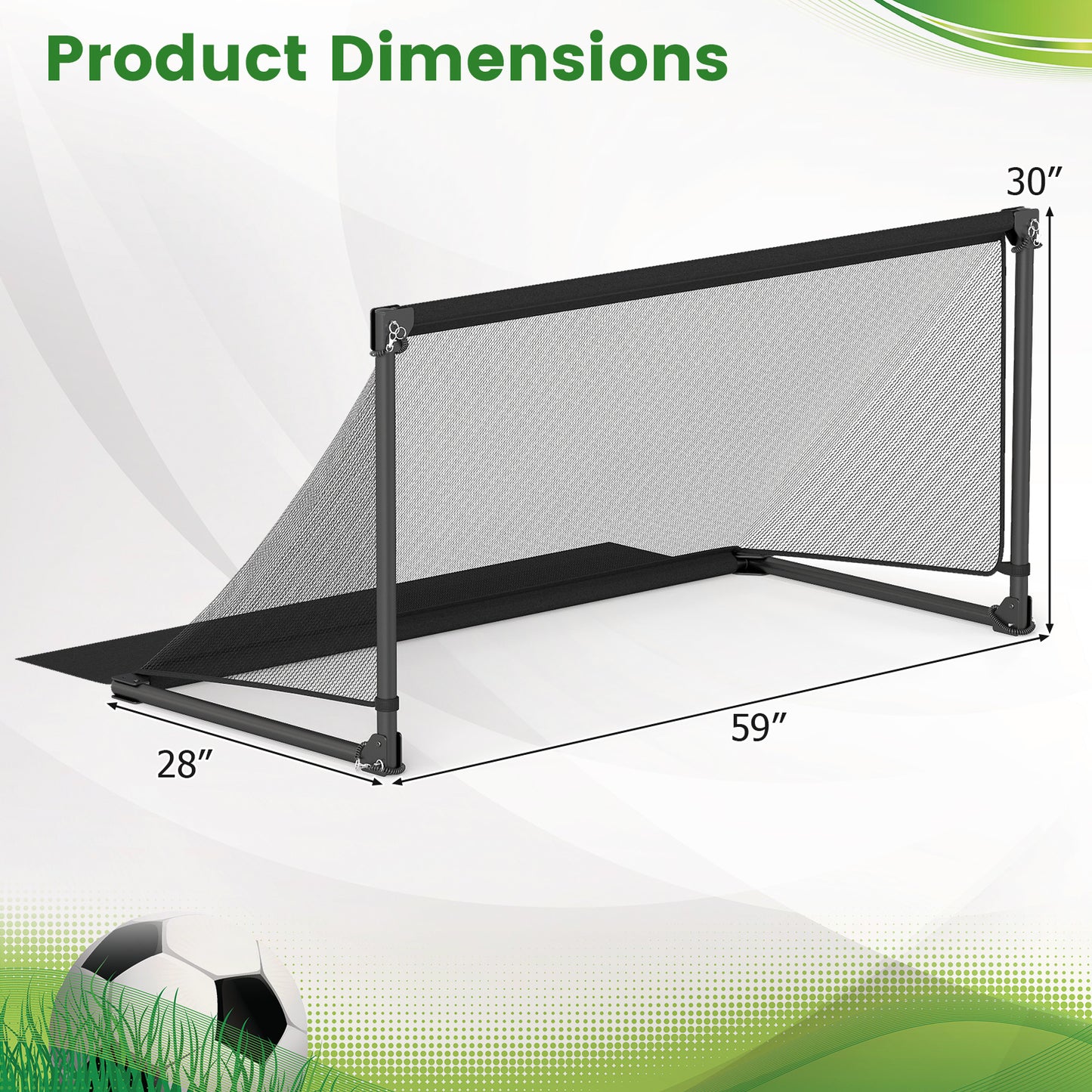 Portable POP Up Toddler Soccer Net with Metal Frame-L